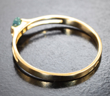 Золотое кольцо с чистейшим уральским александритом цвета морской волны 0,21 карата Золото