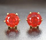 Пусеты с ограненными мексиканскими опалами 1,91 карата 