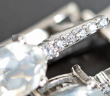 Чудесные cеребряные серьги с ограненным лунным камнем Серебро 925