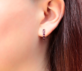 Замечательные cеребряные серьги с родолитами Серебро 925