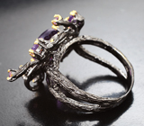 Серебряное кольцо с аметистами Серебро 925