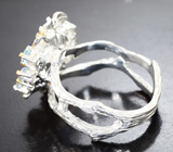 Серебряное кольцо с танзанитом 3,83, голубыми топазами и апатитом