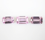 Набор из 3 розовато-пурпурных диаспоров высокой чистоты 3,06 карата 