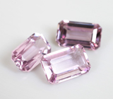 Набор из 3 розовато-пурпурных диаспоров высокой чистоты 3,06 карата 