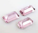 Набор из 3 розовато-пурпурных диаспоров высокой чистоты 3,06 карата 