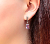 Чудесные серебряные серьги с аметистами Серебро 925