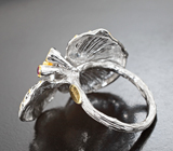 Оригинальное серебряное кольцо с лабораторными рубинами Серебро 925