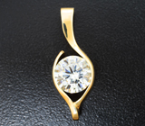 Золотой кулон с муассанитом идеальной бриллиантовой огранки 1,79 карата Золото