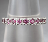 Изящное cеребряное кольцо с родолитами Серебро 925