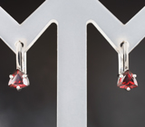 Серебряные серьги с альмандинами гранатами Серебро 925