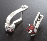 Серебряные серьги с альмандинами гранатами Серебро 925