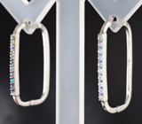 Стильные серебряные серьги с кристаллическими эфиопскими опалами Серебро 925