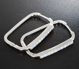 Стильные серебряные серьги с кристаллическими эфиопскими опалами Серебро 925