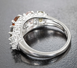 Праздничное серебряное кольцо с разноцветными турмалинами