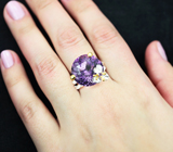 Серебряное кольцо с аметистами 17,46 карата Серебро 925