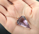 Серебряный кулон с аметистом 41,81 карата + цепочка Серебро 925