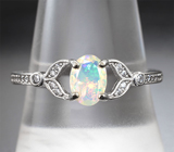 Прелестное cеребряное кольцо с ограненным эфиопским опалом Серебро 925