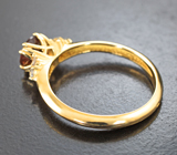 Золотое кольцо с контрастным андалузитом 0,78 карата и лейкосапфирами