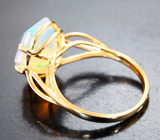 Золотое кольцо с ограненным эфиопским опалом 2,92 карата Золото