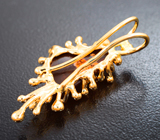 Золотой кулон с мексиканским огненным агатом 3,87 карата, цаворитами и рубинами Золото