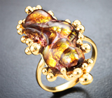 Золотое кольцо с мексиканским огненным агатом 7,29 карата Золото