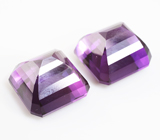 Крупная пара чистейших уругвайских аметистов 39,03 карата 
