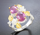 Серебряное кольцо с рубинами 5,05 карата Серебро 925