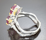 Серебряное кольцо с рубинами 5,05 карата Серебро 925