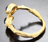 Серебряное кольцо с кристаллическими черными опалами Серебро 925