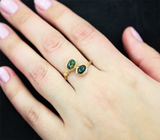 Серебряное кольцо с кристаллическими черными опалами Серебро 925