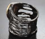 Серебряное кольцо с ограненным черным опалом Серебро 925