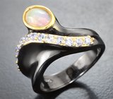 Серебряное кольцо с кристаллическим эфиопским опалом