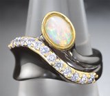 Серебряное кольцо с кристаллическим эфиопским опалом