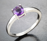 Изящное серебряное кольцо с уругвайским аметистом Серебро 925