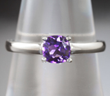 Изящное серебряное кольцо с уругвайским аметистом Серебро 925