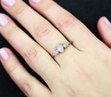 Элегантное серебряное кольцо с кристаллическими эфиопскими опалами Серебро 925