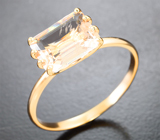 Золотое кольцо с ярким морганитом 2,04 карата Золото
