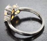 Симпатичное серебряное кольцо с ограненными эфиопскими опалами Серебро 925