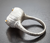 Эффектное серебряное кольцо с насыщенно-синим сапфиром Серебро 925