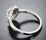 Великолепное серебряное кольцо с ограненным эфиопским опалом и сапфирами Серебро 925