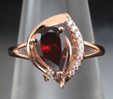 Чудесное серебряное кольцо с альмандином гранатом