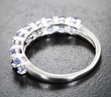 Великолепное серебряное кольцо с танзанитами