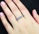 Великолепное серебряное кольцо с танзанитами