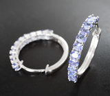 Великолепные серебряные серьги с танзанитами Серебро 925