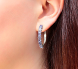 Великолепные серебряные серьги с танзанитами Серебро 925