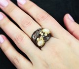 Серебряное кольцо с кристаллическими эфиопскими опалами