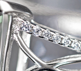 Ажурное серебряное кольцо с зеленым аметистом Серебро 925