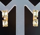 Золотые серьги с диаспорами высокой чистоты 3,23 карата и бриллиантами