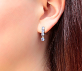 Чудесные серебряные серьги с танзанитами Серебро 925