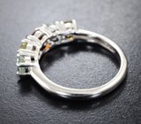 Серебряное кольцо с разноцветными турмалинами